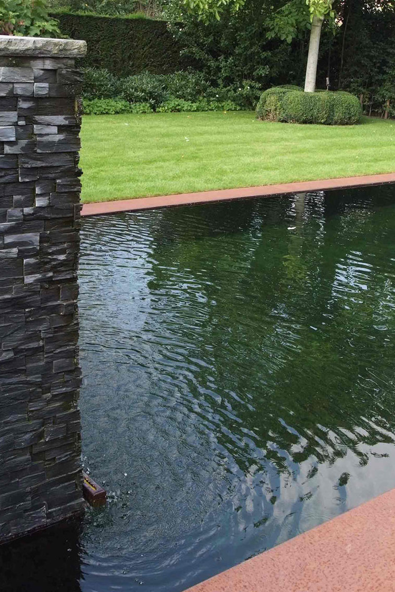 Zwemvijver  Cortenstaal afboording